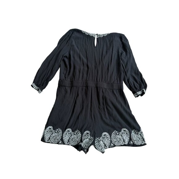 ANN TAYLOR LOFT Black White Embroidered Romper Size XL - Picture 10 of 10
